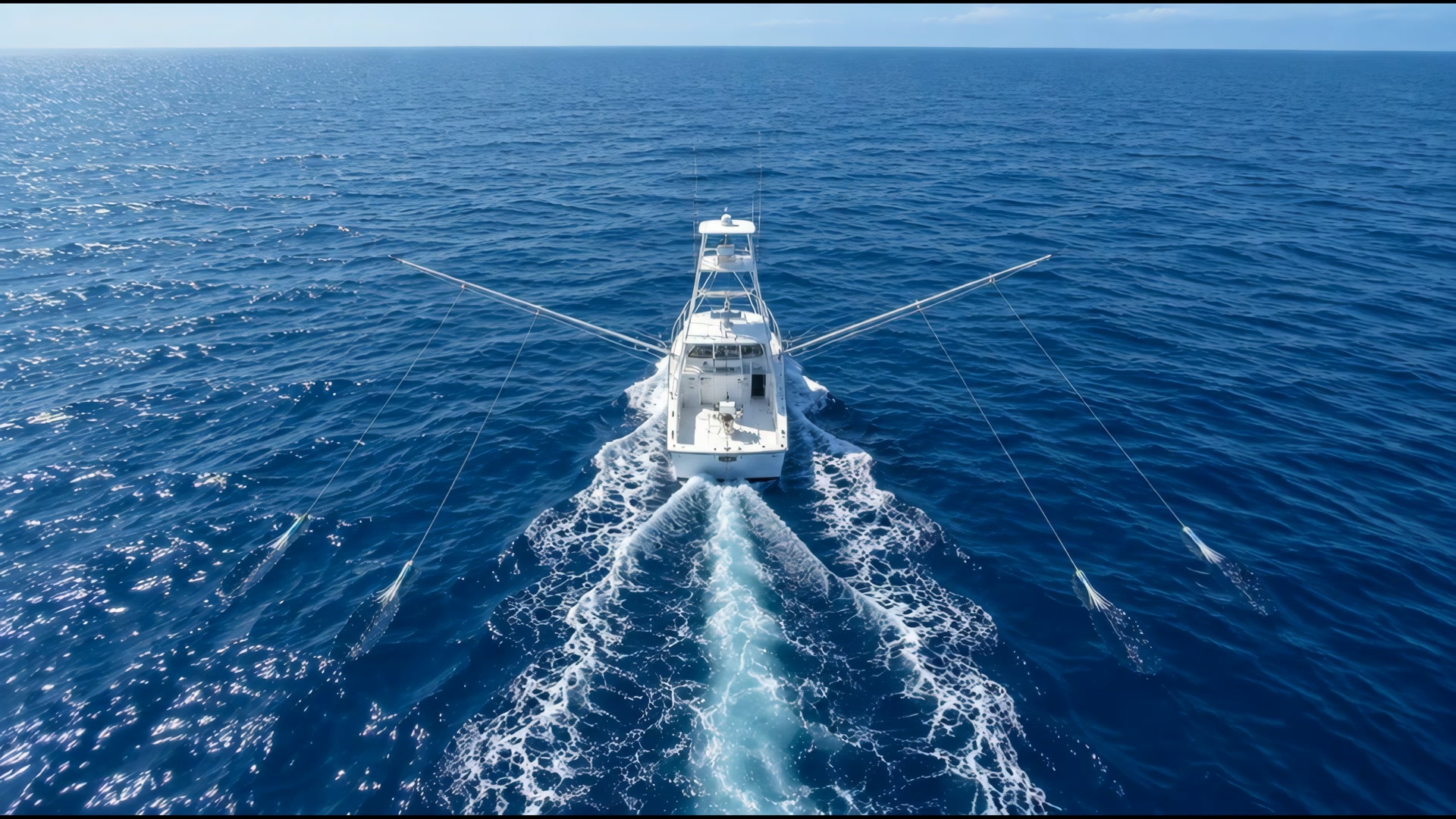 Sport fishing boat trolling offshore from Tamarindo